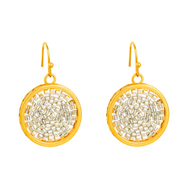 Aretes Upsala Dorado Circulo Chico Gancho Plateado